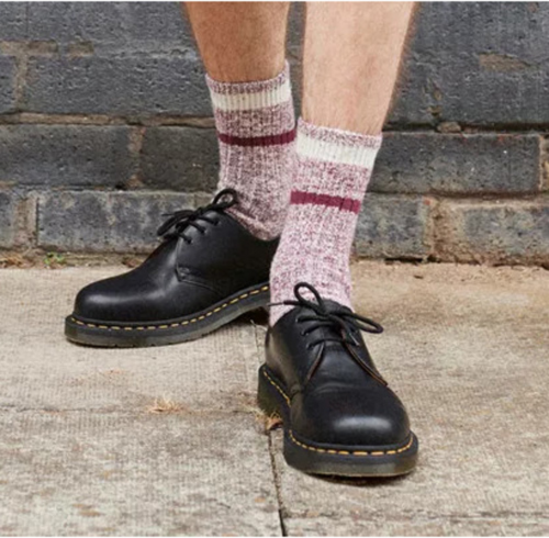 Dr. Marten Socks - Organic Cotton Blend - Oxblood/White