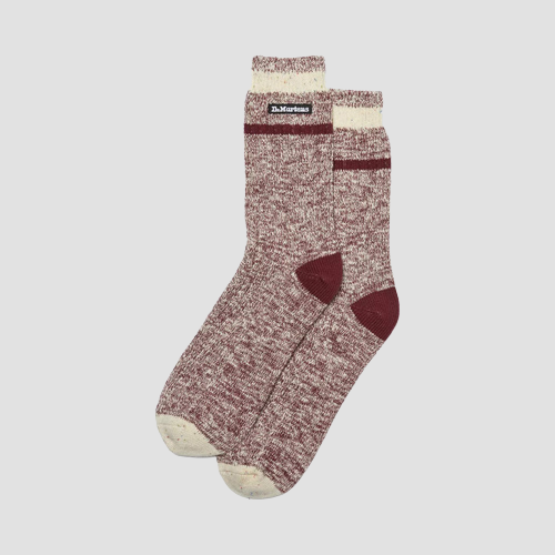 Dr. Marten Socks - Organic Cotton Blend - Oxblood/White