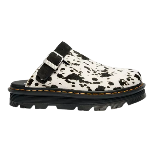 Dr. Marten Ladies Suede Mules - Zebzag - Cream/Black