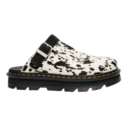 Dr. Marten Ladies Suede Mules - Zebzag - Cream/Black