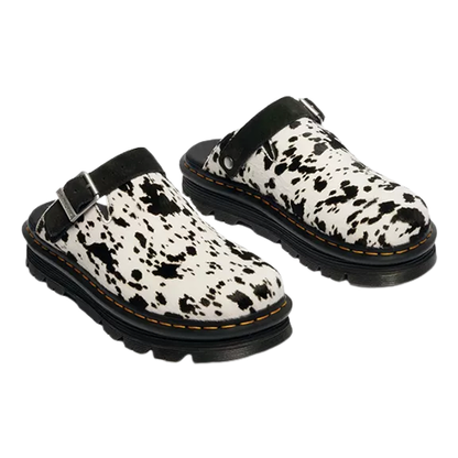 Dr. Marten Ladies Suede Mules - Zebzag - Cream/Black