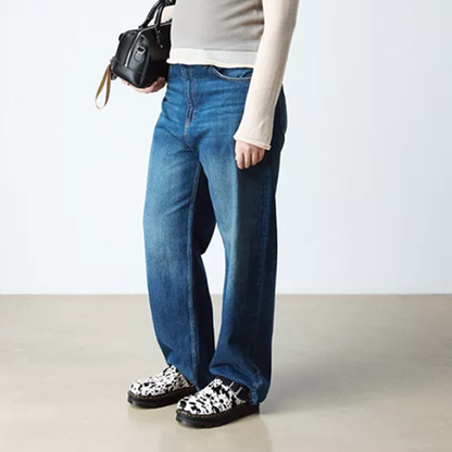 Dr. Marten Ladies Suede Mules - Zebzag - Cream/Black