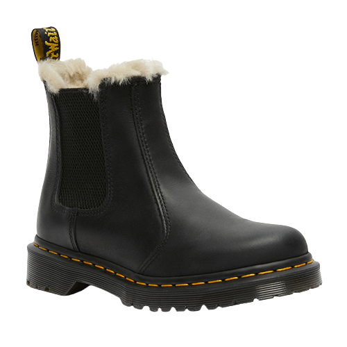 Dr.Martens Ladies Faux Fur Chelsea Boot - 2976 Leonore - Black