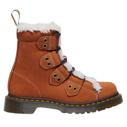 Dr. Martens Ladies Fur Lined Boots - 1460 - Tan