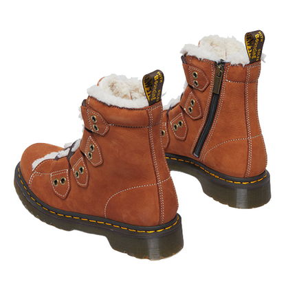 Dr. Martens Ladies Fur Lined Boots - 1460 - Tan