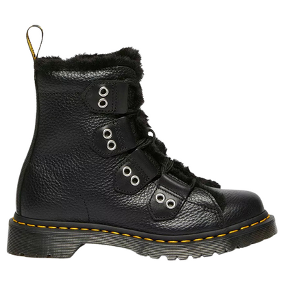 Dr. Martens Ladies Fur Lined Boots - 1460 - Black