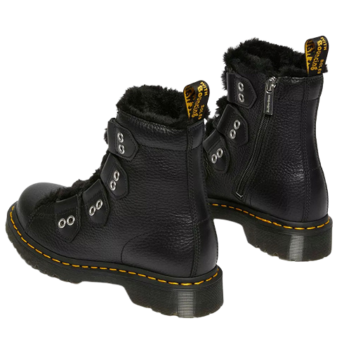 Martens Ladies Fur Lined Boots 1460 Black – Greenes Shoes