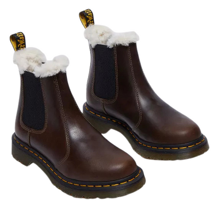 Dr.Martens Ladies Faux Fur Lined Chelsea Boot -  2976 Leonore - Dark Khaki