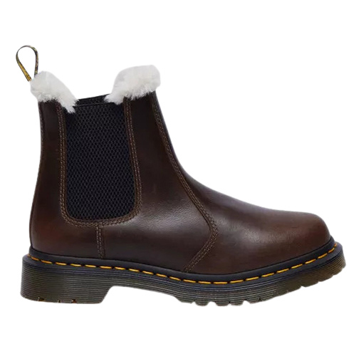 Dr.Martens Ladies Faux Fur Lined Chelsea Boot -  2976 Leonore - Dark Khaki