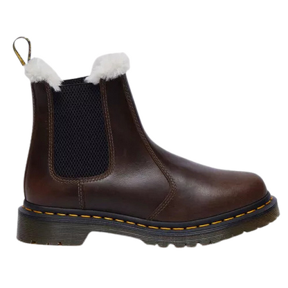 Dr.Martens Ladies Faux Fur Lined Chelsea Boot -  2976 Leonore - Dark Khaki