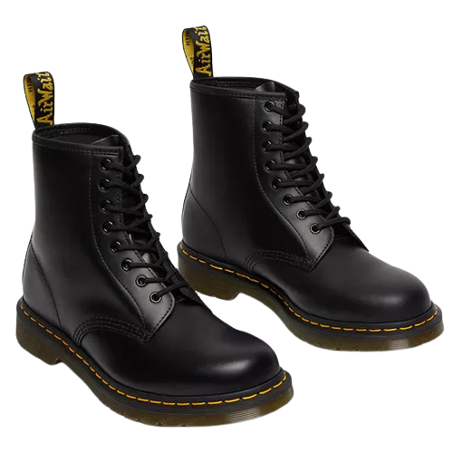 Dr.Martens Leather 8 Eye Boots- 1460 - Black Smooth