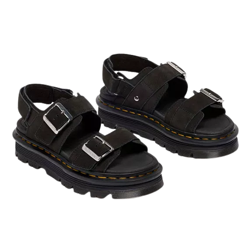 Dr. Martens Suede Leather Sandals - ZebZag - Black