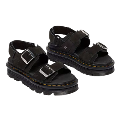 Dr. Martens Suede Leather Sandals - ZebZag - Black