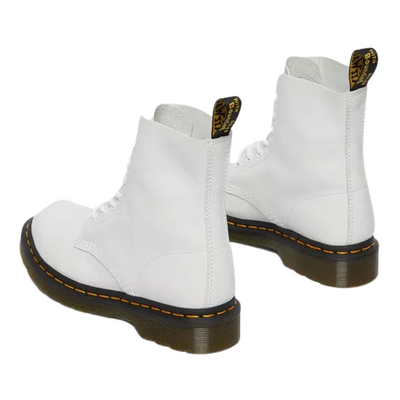 Dr Martens 8 Eyelet Boots - Pascal - White Leather