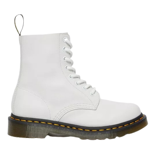 Dr Martens 8 Eyelet Boots - Pascal - White Leather