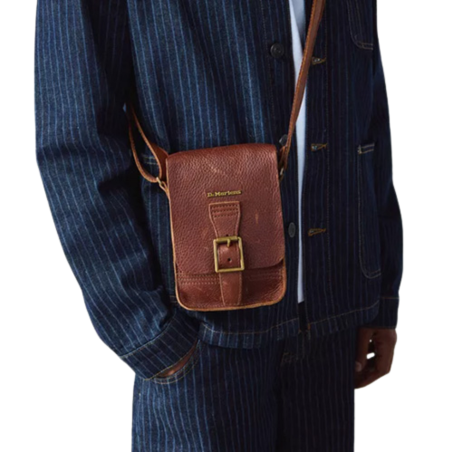 Dr Martens Ambassador Leather Reporter Bag - Cashew