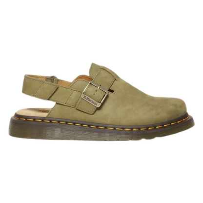 Dr.Martens Backstrap Mules - Jorge 11 - Olive Nubuck – Greenes Shoes Dr.Martens Backstrap Mules - Jorge 11 - Olive Nubuck – Greenes Shoes