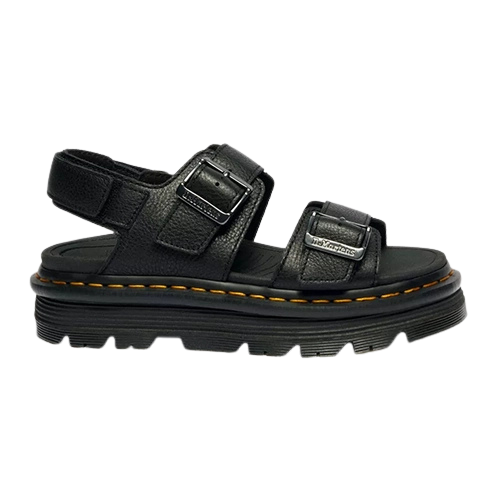 Dr Martens Ladies Pisa Leather Sandals - ZebZag - Black