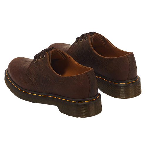 Dr Martens Ladies shoes - 1461 Emboss Floral- Dark Brown