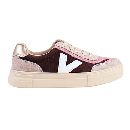 Drilleys Ladies Trainers - Eighty - Burgundy/Pink