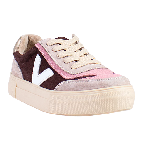 Drilleys Ladies Trainers - Eighty - Burgundy/Pink