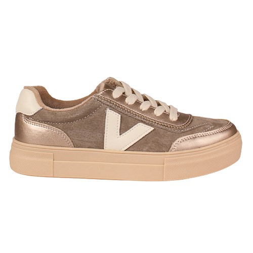 Drilleys Ladies Trainers -Eighty - Gold/Taupe