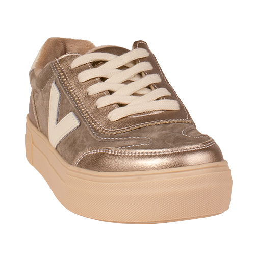 Drilleys Ladies Trainers -Eighty - Gold/Taupe
