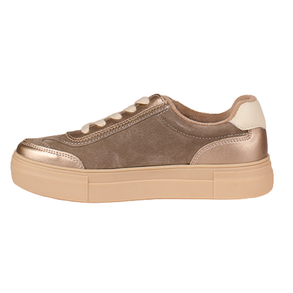 Drilleys Ladies Trainers -Eighty - Gold/Taupe