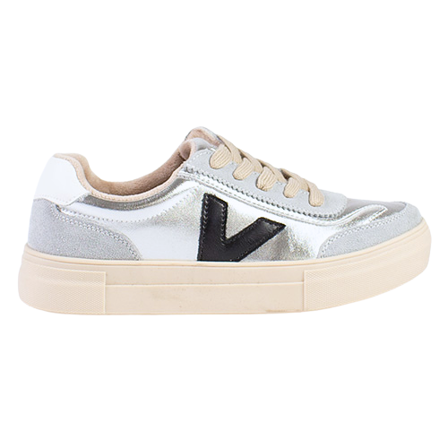 Drilleys Ladies Trainers - Eighty - Silver/Grey