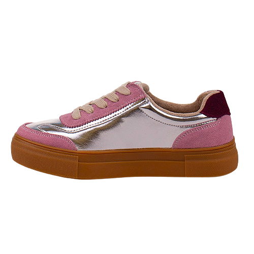 Drilleys Ladies Trainers - Eighty - Silver/Pink