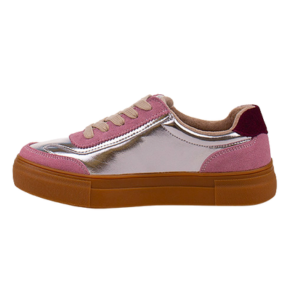 Drilleys Ladies Trainers - Eighty - Silver/Pink