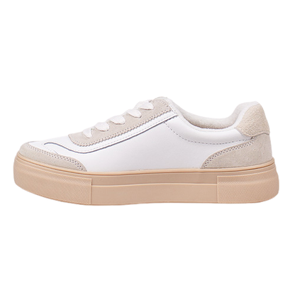 Drilleys Ladies Trainers - Eighty - White / Beige