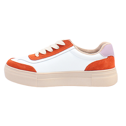 Drilleys Ladies Trainers - Eighty - White / Orange / Lilac
