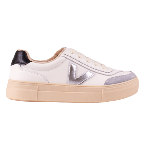 Drilleys Ladies Trainers - Eighty - White/Silver