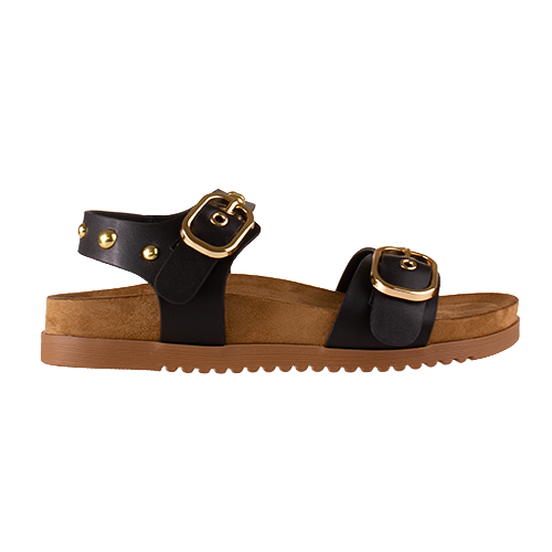 Drilleys Ladies Flat Sandals - Ninety Eight - Black
