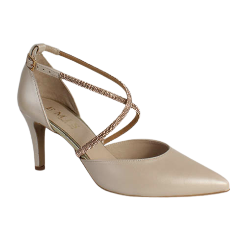 Emis Dressy Heeled Pumps  - 8126 - Cream Leather