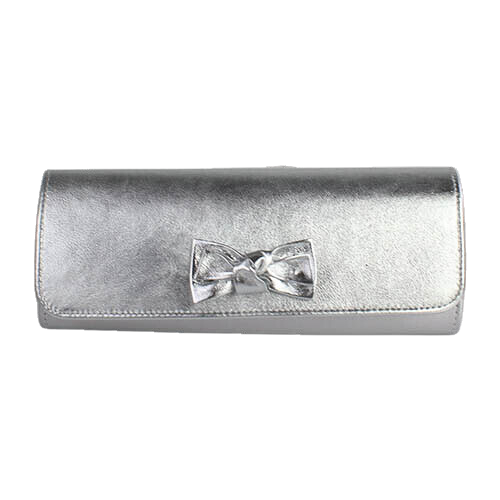 Emis Ladies Leather Clutch Bag - T20 7705 - Silver