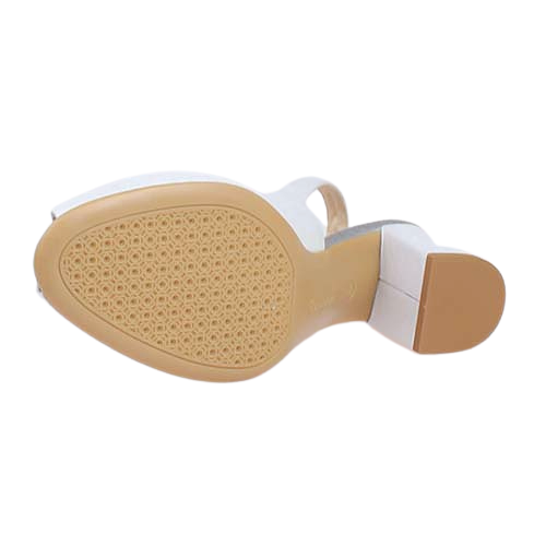 Emis Slingback Block Heeled Pumps- 7372 - Silver