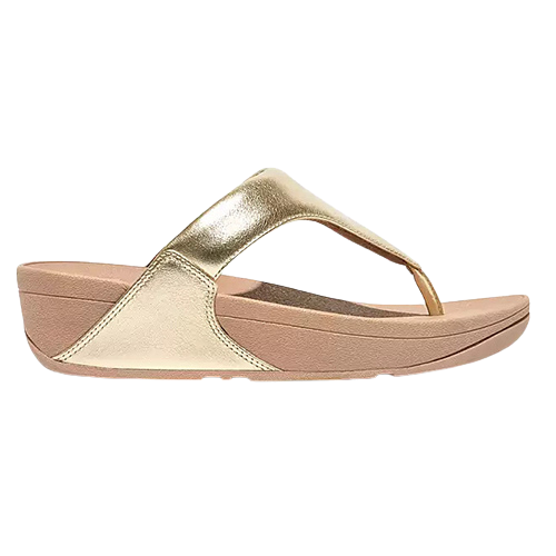 Fit Flop Leather Toe-Post Sandals - Lulu - Gold