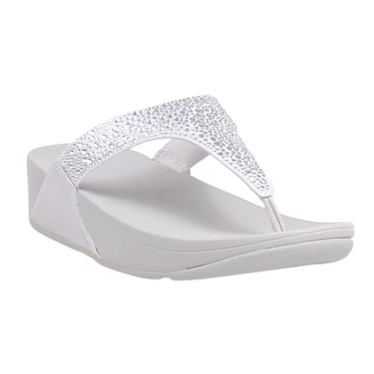 Fitflop Toe-Post Sandals - Lulu Crystal - Silver