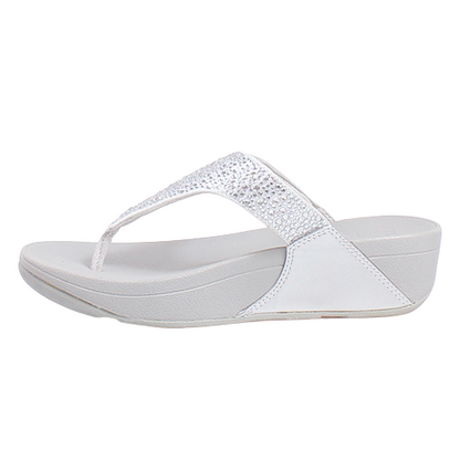 Fitflop Toe-Post Sandals - Lulu Crystal - Silver