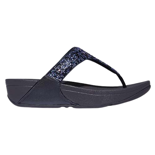 Fitflop Ladies Crystal-Mix Toe-Post Sandals - Lulu - Navy