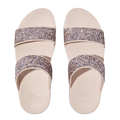 Fit Flop  Multi Tonal Glitter Slides - Lulu -  Gold/silver