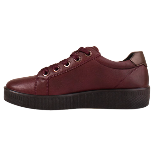 G-Comfort Ladies Leather Trainers - P-912 - Burgundy