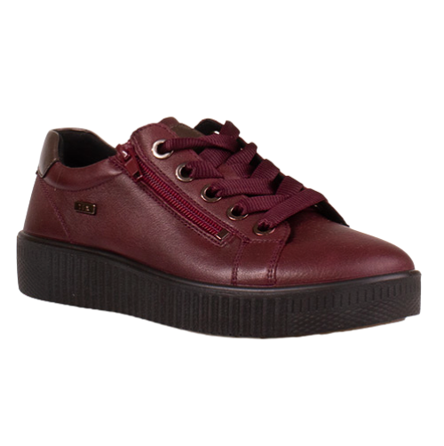 G-Comfort Ladies Leather Trainers - P-912 - Burgundy