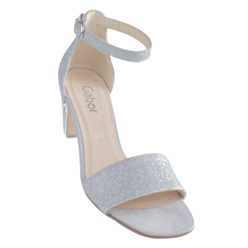 Gabor Dressy Heeled Sandals 41.790.61 Silver Greenes Shoes