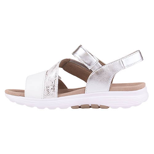 Gabor Ladies Rolling Soft Walking Sandals - 86.813.51 - White/Silver