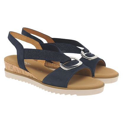Gabor Ladies Wedge Sandals - 42.753.36 - Navy