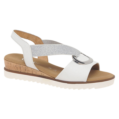 Gabor Low Wedge Sandals White