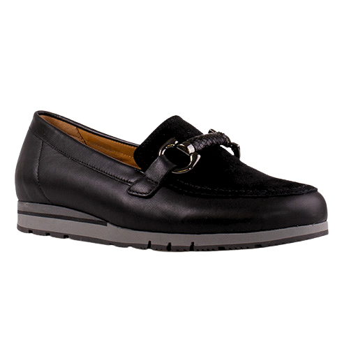 Gabor Low Wedge Loafers - 4004.02 - Black